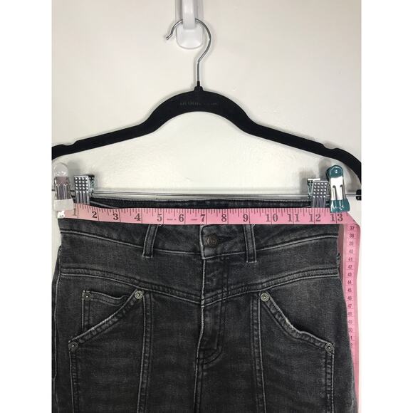 The Kooples Womens 26 Lizy Seamed Paneled Jeans Black Moto Biker Grunge Edgy - Picture 13 of 15